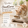 Alssbfcc™ CloudCurve Elevated Ceramic Pet Bowl Set