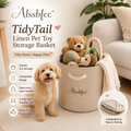 Alssbfcc™ TidyTail Linen Pet Toy Storage Basket